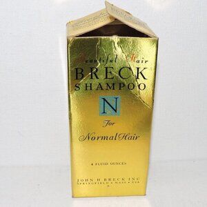 Vintage 4 Ounce Glass Bottle Breck Shampoo For Normal Hair In Box Bath Decor